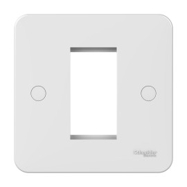 Lisse 1 Gang Euro Modular Plate for 1 Module in White Moulded, Schneider GGBL8050 Euro Plate