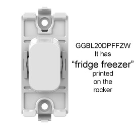Lisse 20A Double Pole Grid Switch Printed "fridge freezer" White Moulded, Schneider GGBL20DPFFZW