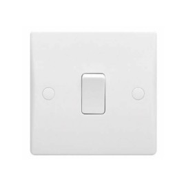 1 Gang 1 Way 16AX Single Switch Ultimate Moulded White Plastic Schneider GU1011