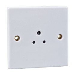 1 Gang 2A Unswitched Round Pin Socket in White Plastic Slimline Plate Schneider GU3070