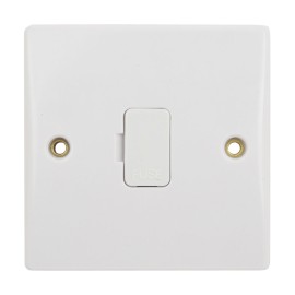1 Gang 13A Unswitched Spur with Flex Outlet White Plastic Slimline Schneider GU5003