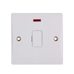 1 Gang 13A Unswitched Spur with Flex Outlet and Neon Indicator, White Plastic Slimline Schneider GU5004