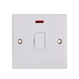 1 Gang 13A Unswitched Spur with Flex Outlet and Neon Indicator, White Plastic Slimline Schneider GU5004