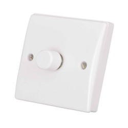 Simplicity Grey Screwless Rotary 2 Gang LED Dimmer Light Switch 07222 