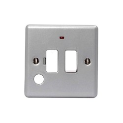 Metal Clad 13A Switched Fused Spur with Optional Flex Outlet and Neon Indicator complete with Surface Mounting Box BG Electrical MC551F
