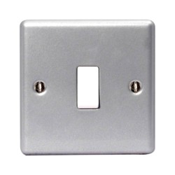 Metal Clad 1 Gang 2 Way 10AX Single Switch with Surface Mounting Box, BG Crusader MC512 Plateswitch