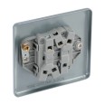 Metal Clad 2 Gang 2 Way 20A 16AX Twin Switch with Surface Mounting Box, BG Crusader MC542 Plateswitch