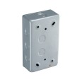 Metal Clad 45A DP Red Rocker Switch with Indicator on a Vertical Double Plate with Surface Mounting Box, BG Electrical MC572