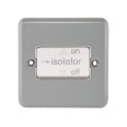 MK Metalclad Plus 10A Triple Pole Fan Isolator Switch with Surface Mounting Box, MK K2859ALM Metal Clad Grey without Switchlock