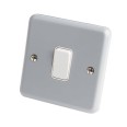 MK K3591ALM Metal Clad 1 Gang 2 Way 10A Single Pole Switch in Metal Grey with Surface Back Box