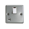 MK K5242ALM Metal Clad 20A Double Pole Switch with Neon and Flex Outlet with Surface Back Box, MK Metalclad Plus