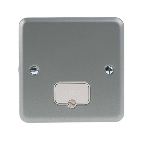 MK K954ALM Metal Clad 13A DP Unswitched Fused Spur and Surface Back Box, MK Metalclad Plus Fused Connection Unit