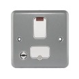 MK K972ALM Metal Clad 13A DP Switched Fused Spur with Neon and Flex Outlet c/w Surface Back Box, MK Metalclad Plus