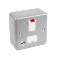 MK K972ALM Metal Clad 13A DP Switched Fused Spur with Neon and Flex Outlet c/w Surface Back Box, MK Metalclad Plus