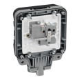Weatherproof 1 Gang 13A Unswitched Socket with Power Indicator IP66 with Cover Closed, BG Electrical WP21 Outdoor Socket