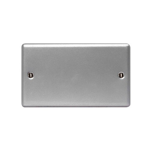 2 Gang Metal Clad Blanking Cover Plate with No Mounting Box, Double Blank Plate from BG Electrical MC505