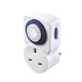 Masterplug TMS24-MP 13(2)A 24 Hours Daily Mechanical Segment Mechanical Timer in White to Control your Plug-in Devices with Manual Override Option