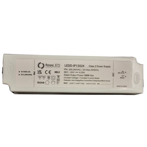 IP67 150W 24V DC Non-Dimmable LED Driver Constant Voltage and Constant Current FossLED LEDD-IP5025