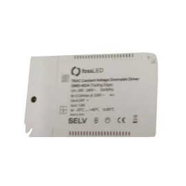 40W 24V Triac Constant Voltage Dimmable LED Driver (Trailing Edge) for 5-100% LED Dimming, IP20 White LED Driver
