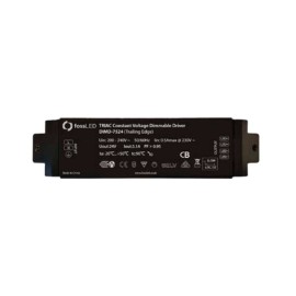 75W 24V Triac Constant Voltage Dimmable LED Driver (Trailing Edge) for 5-100% LED Dimming, IP20 Black LED Driver
