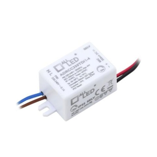 1-4W 350mA Dimmable Constant Current LED Driver 6-12V DC Output Voltage with Pre-Flexed Cables