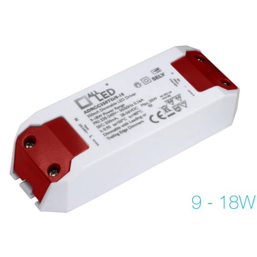 9-18W 350mA Mains Dimmable Constant Current LED Driver Compact Size Flicker Free, All-LED ADRCC350TD/9-18