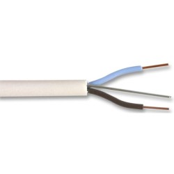 White Fire Cable 1.5mm 2 Core + CPC for Outdoors, Price per Meter Fire Rated Cable