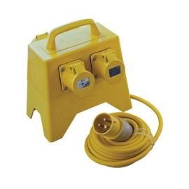 4 x 110V 16A Socket Distribution Box with 1.5mm 5m Cable and 110V 16A Plug, Extension Outlet for Site Use