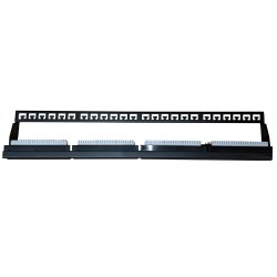 24 Way CAT6 Patch Panel, 24 Port Patch Panel for CAT6 Data Cable with IDC Terminals 482 x 85 x 46mm