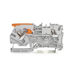 Wago 2104-1201 2-Conductor DIN-Rail Terminal Block Lever + Push-in CAGE CLAMP 4mm2 32A in Grey