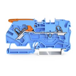 Wago 2104-1204 2-Conductor DIN-Rail Terminal Block Lever + Push-in CAGE CLAMP 4mm2 40A in Blue