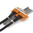Wago 221-500 DIN Rail Mounted Orange Connector Carrier for use with WAGO 4mm2 221 Series Lever Connectors (pack of 10)