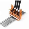 Wago 221-500 DIN Rail Mounted Orange Connector Carrier for use with WAGO 4mm2 221 Series Lever Connectors (pack of 10)