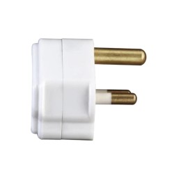 2A Round Pin Plug in White with Sleeved Pins BS546, Round Pin Sleeved Plug