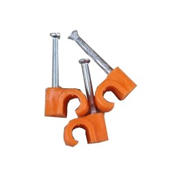 6mm Orange Cable Clips for Cables (pack of 100)