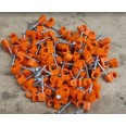 6mm Orange Cable Clips for Cables (pack of 100)