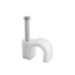 White Nail Cable Clip for Round 7mm cable (pack of 100)