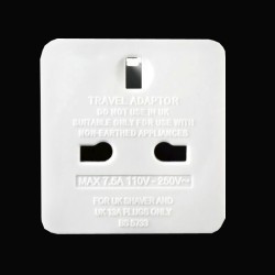 Masterplug UK to European Plug Adaper, UK to EU Travel Adapter 7.5A in White (3 pin to 2 pin)