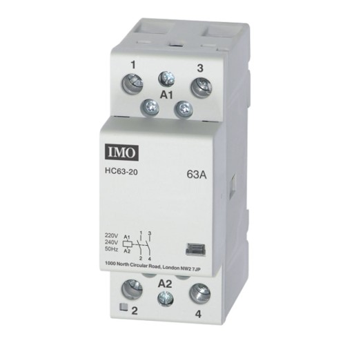 63A 2 Pole Heating Contactor IMO HC63-20230 Modular, 230V AC Coil 2 Pole Normally Open Contact