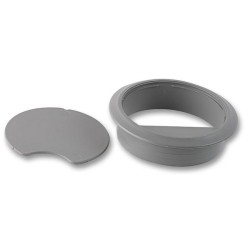 Desk Cable Tidies 80mm Diameter x 21mm Height in Grey for Keeping Cables out of Sight