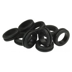 Pack of 100 x 20mm Open Cable Grommets for Metal Boxes up to 1.6mm Thick, Open PVC Gromets