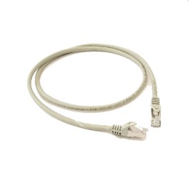 1m CAT6a Patch Cable in Grey, Screened twisted pair(S/FTP) Shielded Patchcord with RJ45 Plugs