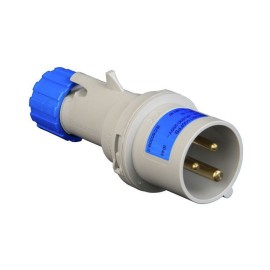 Protected Blue Male Plug 2P+E 16A 240V IP44 Splashproof Multimax Industrial Plug