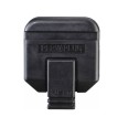 13A 3 Pin UK Plug in black, Sleeved Heavy Duty Single Plug Black