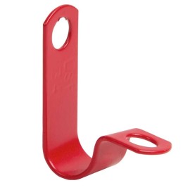 Red Saddle Single P Clip for 8.5-9.00mm Cable - Bag of 50 - MICC LSF Coated Cable Saddle in Red