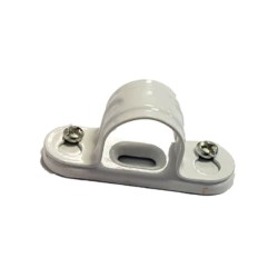Galvanised Steel White Painted Spacebar Saddle 20mm, Trunking Fire Clip