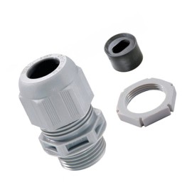 Wiska Plastic Cable Gland LSF 20mm Kit for 2 x 1-1.5mm2 Flat Cable c/w Insert and Locknut IP68