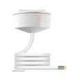 Hager CR64AX/2.0 White Ceiling Rose with 4 Core 1mm2 2m PVC Cable 6A for max. 5kg