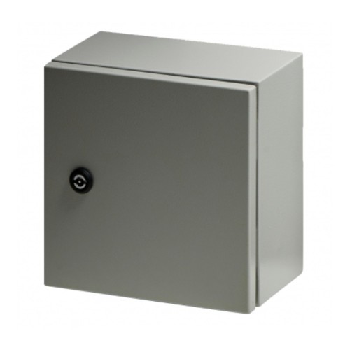 Epoxy Coated Steel Enclosure 400x400x200mm with 1 Lock (IP65 when fully sealed)