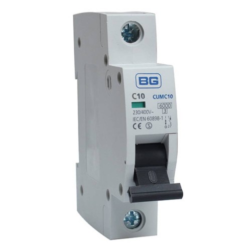 BG CUMC10 10A Type C MCB Single Pole 6kA Breaking capacity Miniature Circuit Breaker for BG Consumer Units
